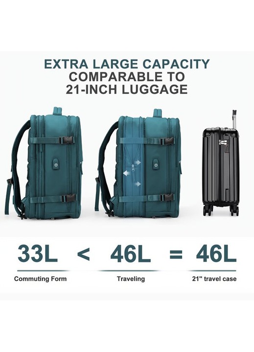 Túrahátizsák 46l pávakék ergonomikus könnyű nylon