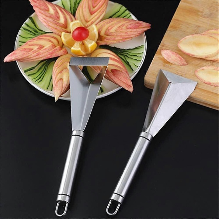 Gyümölcsszobrász kés, rozsdamentes acél, ergonomikus, 15cm
