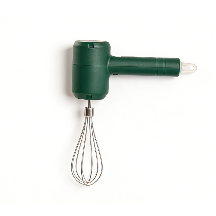 Vezeték nélküli elektromos mixer, 3 sebességes, sötétzöld, kompakt