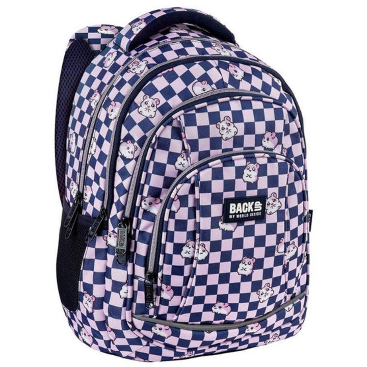 BackUp iskolatáska, hátizsák - 3 rekeszes - Checkerboard Hamsters (PLB8A30)