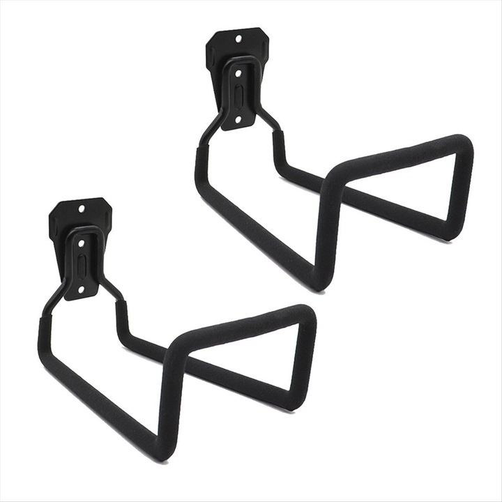 Suport metalic pentru furtun gradina, set 2 bucati, negru, 20cm