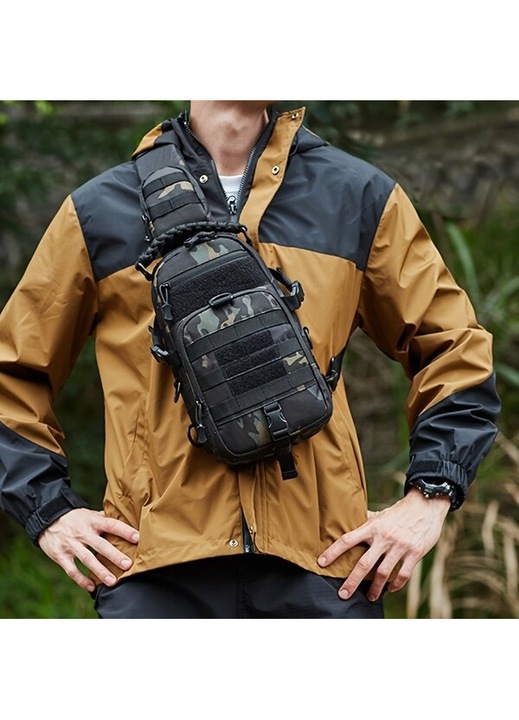 Túrahátizsák nylon taktikai sportos többszínű 70L