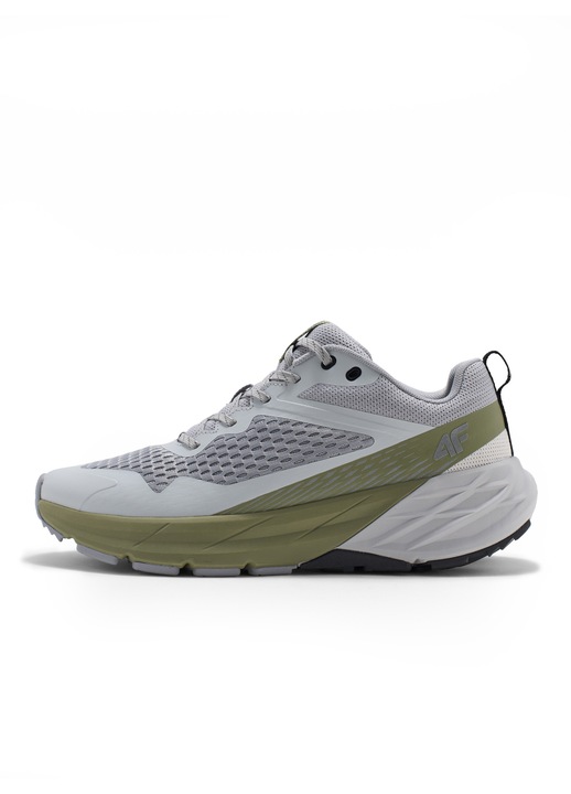 Pantofi trekking barbati 4F, plasa, gri/kaki