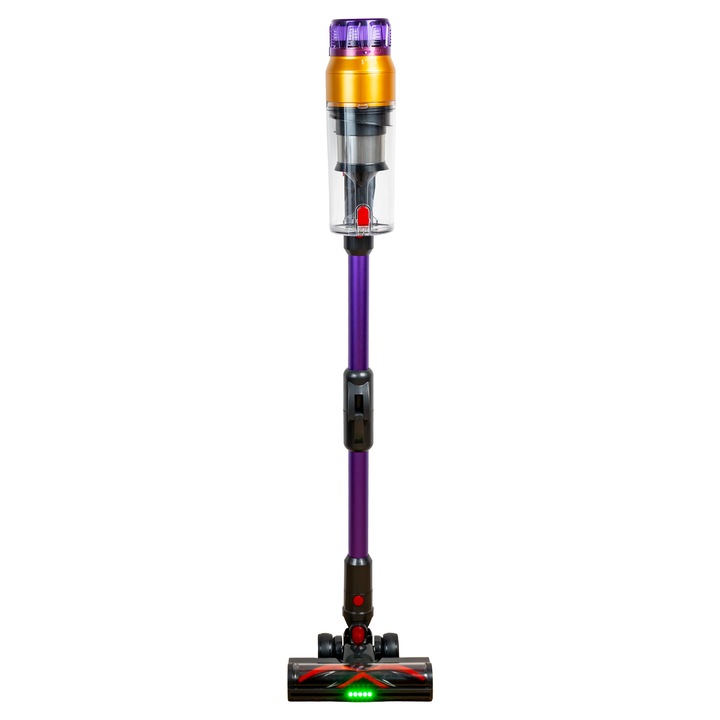Aspirator vertical fara fir Zenkabeat XC600 Flex, 2in1: 600W Brushless, Baterie 20000Mah, acumulator Li 29.6V, autonomie pana la 60 min, aspirator vertical sau de mana, Tub Flexibil, Perie Led, rezervor praf 0.8 l, 50kPa, filtru HEPA, Violet