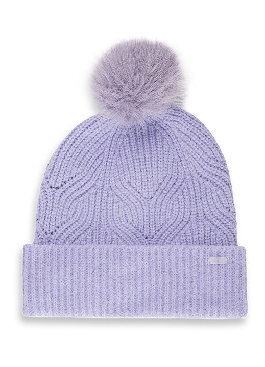 Дамска шапка 4F beanie с помпон, виолетова S