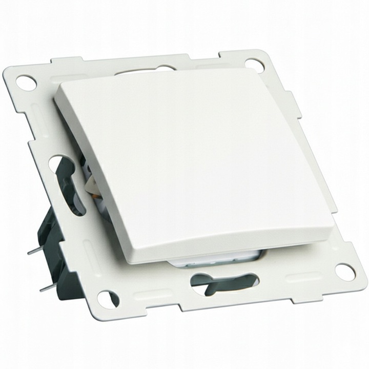 Egyszerű fehér falon kívüli kapcsoló 86x86mm 10A 250V IP20