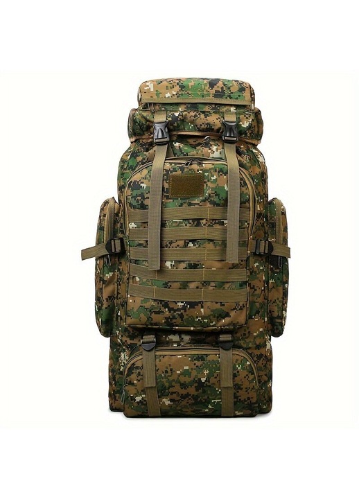 Túrahátizsák, vízálló nylon, dzsungel terepminta, 50L