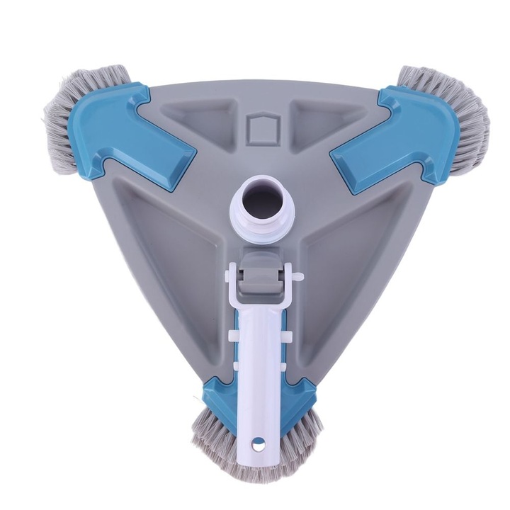 Perie aspirator piscina, forma triunghiulara, gri-albastru, universal, 1.25-1.5 inch