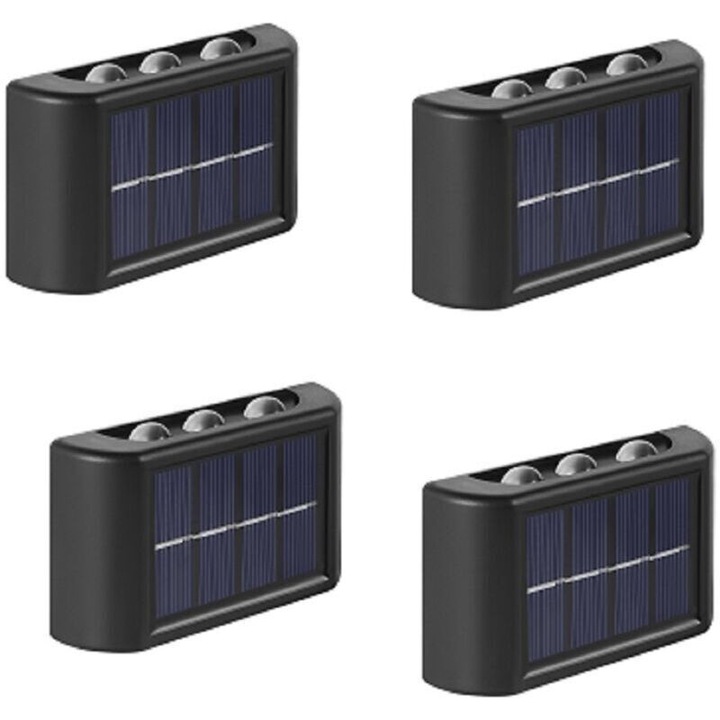 Комплект 2 Соларни LED Лампи за Екстериор, Топло Бяло, IP65, 8.9x5.7x2.3cm