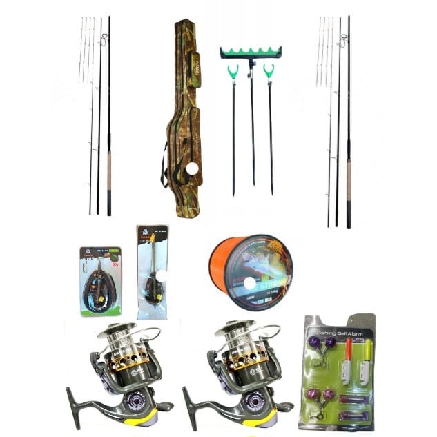 Set pescuit cu lanseta, RUMPOL, XXL 2x undita Crocodile 2.1M/3.0M