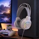 Слушалки Gaming, с дизайн над ухото, с подплатени възглавнички, 40 мм говорители и микрофон с шумопотискане, удобни слушалки за игри, съвместими с PC, PS5, Xbox Series X/S и Switch, с RGB осветление, Бели