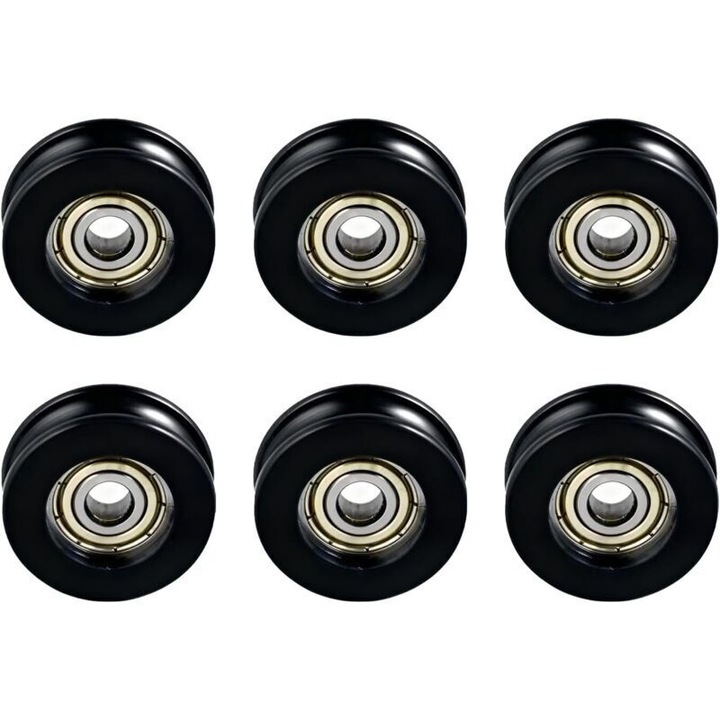 Set 6 rulmenti pentru usi glisante, 5x20x7mm, rezistenti la coroziune