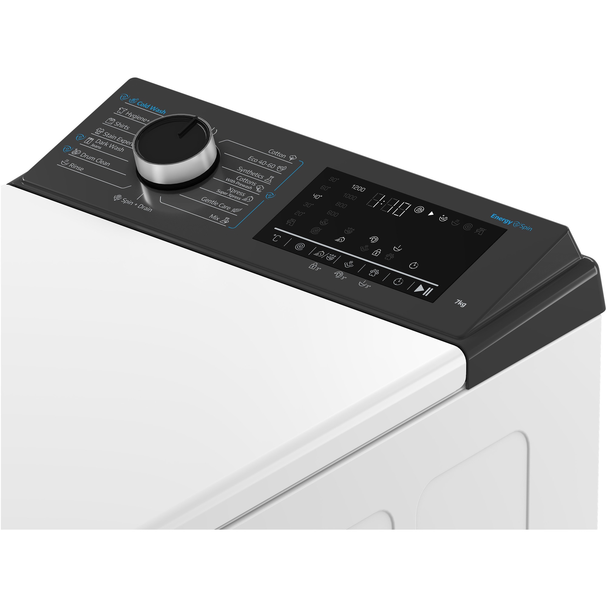 Masina de spalat rufe Beko TB721DAESEE incarcare verticala, 7kg, 1200 rpm , clasa A, motor ProSmart™ Inverter,tehnologie Energy Spin, 15 programe spalare