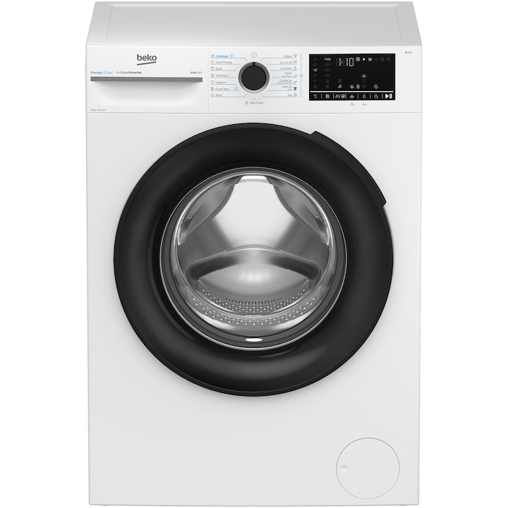 Masina de spalat rufe BEKO BM3WFSU411415WB ES, incarcare frontala, 11kg, 1400 rpm , clasa A, motor ProSmart Inverter,tehnologie Energy Spin, 15 programe spalare