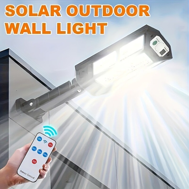 Lampa solara perete LED cu senzor miscare alb rece 20x10x5cm