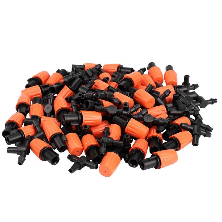 Set 50 duze pulverizare irigare gradina, negru portocaliu, 0.7x0.9m, plastic