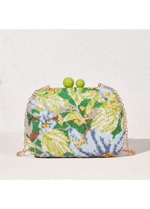 Elegáns mini táska, többszínű flitteres, kicsi