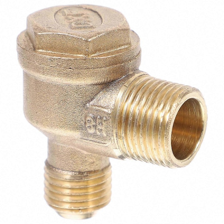 Supapa de retinere compresor aer, 4x3.8x3.5cm, alama, auriu
