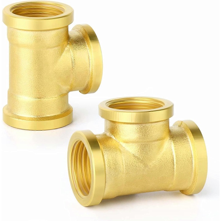 Set 2 fitinguri tei alama 3/4 inch BSP filet interior rezistente multicolor 3/4x3/4x3/4