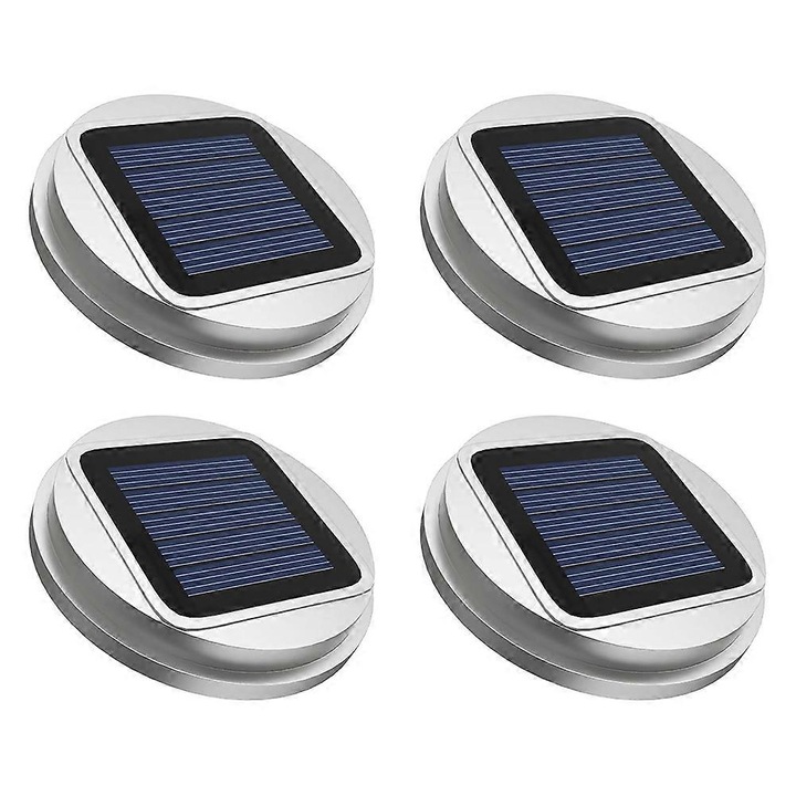 Комплект от 4 капака за соларни лампи, 30 LED, топло бяло, 8см, водоустойчив