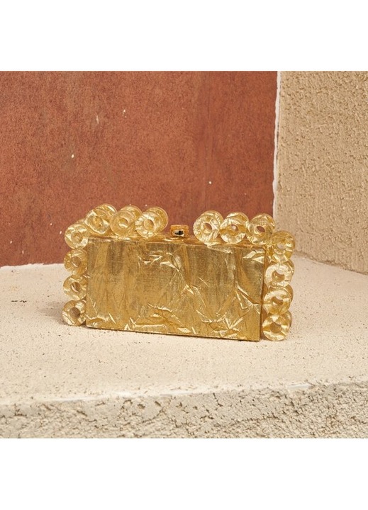 Elegáns akril női táska, rózsaarany, 20x15x5cm