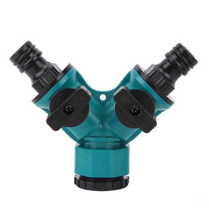 Robinet comutator irigare Y, verde, 10.5x4.2x7.5cm