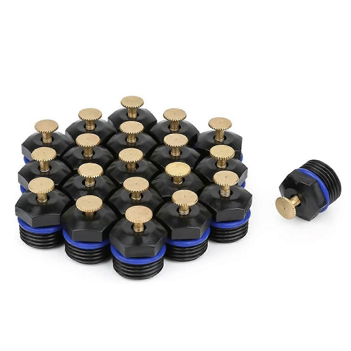 Set 20 duze irigare 1/2 inch cu pulverizare 360 grade, cupru, negru, 2.31x2.49x2.01 cm