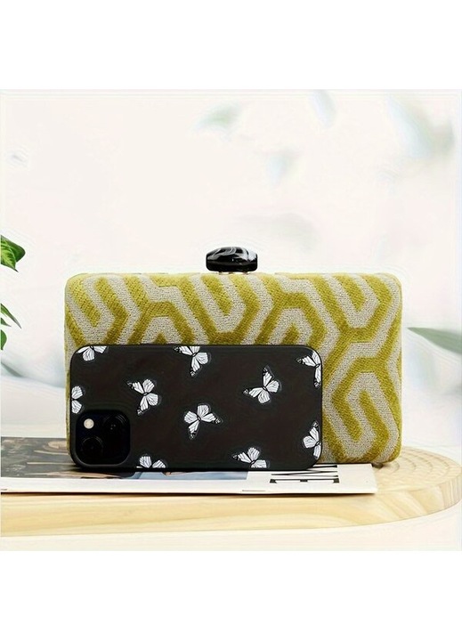 Elegáns női táska zöld csíkokkal, crossbody, sokoldalú 25x15x5cm
