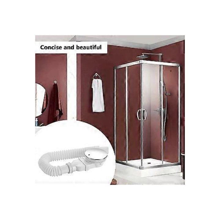 Sistem de scurgere p trap, material ABS, cromat, alb, dimensiuni reduse