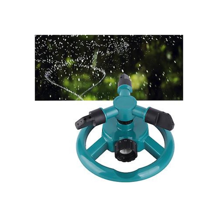 Aspersor rotativ 360 grade, 3 duze, verde, 21x19x9.5cm