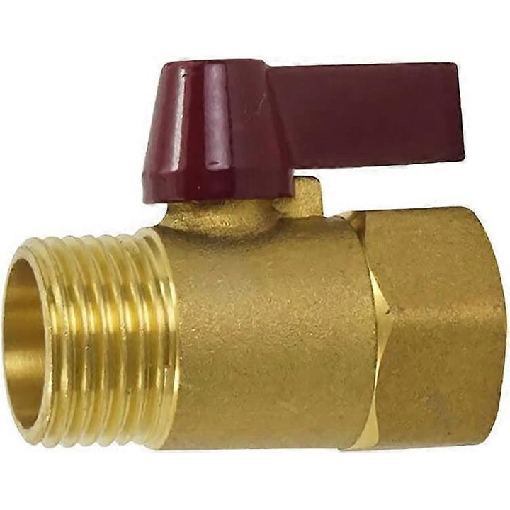 Robinet sferic alama 1/2 inch filet barb rosu maner