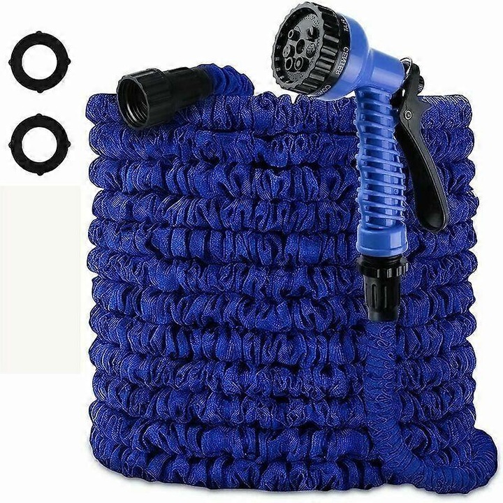 Furtun de gradina extensibil 30m, 7 tipuri jet, usor, rezistent, multicolor
