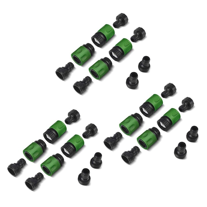 Set 30 conectori furtun irigare 3/4 inch, plastic, rapid, rezistent