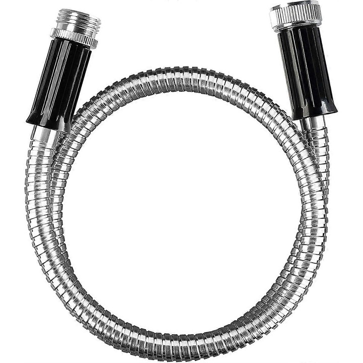 Furtun metalic gradina 3ft inox flexibil rezistent argintiu