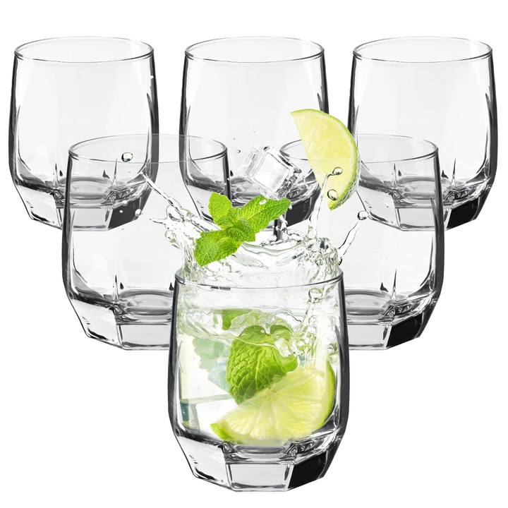 Whisky poharak, tumbler/lowball, 215 ml, 6 darabos készlet, FCM-kompatibilis, barna