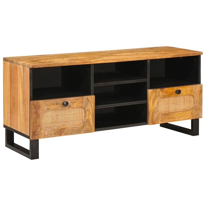Cabinet TV vidaXL, cu sertar Maro 100 x 33 x 46 cm Lemn de mango solid