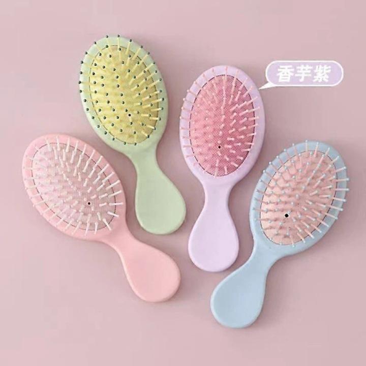 Set 4 perii mini portabile pentru par, multicolor, 14x6x3cm