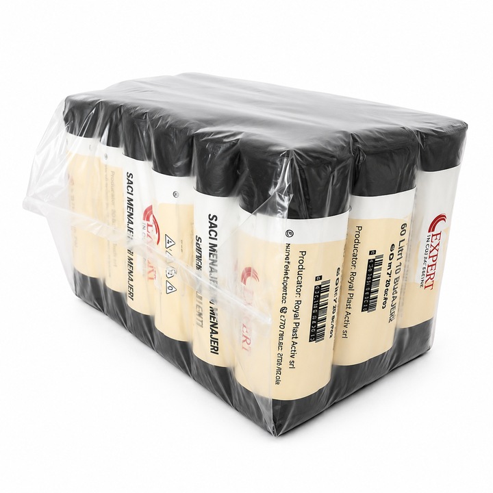 Торби за битови отпадъци Bax 60L, 20 ролки, 10 бр./ролка, 60 x 80 см, 15 микрона