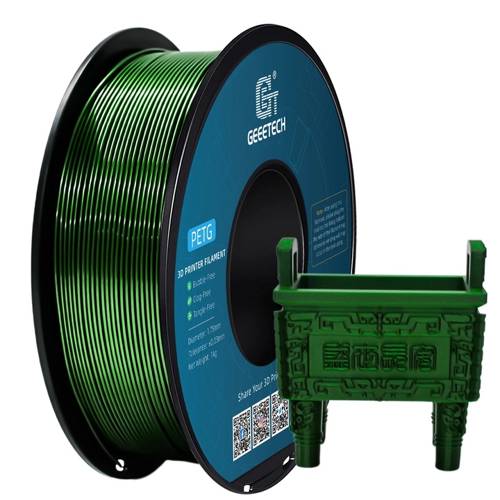 PETG filament, 3D filament 1,75 mm, 1 kg tekercs, fémes fényű, 343 m, vákuumcsomagolt, FDM 3D nyomtatókhoz, Narancssárga