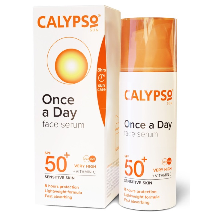 Слънцезащитен серум Calypso SPF 50+, 50ml, за чувствителна кожа, водоустойчив
