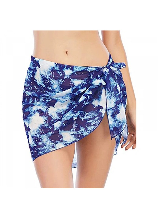 Kék tie-dye strandpareo 55x20 inch, könnyű, puha, 100% poliészter