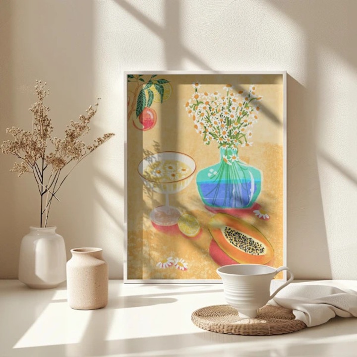 Tablou Summer Day Vibes, 30x40cm, narancssárga-sárga