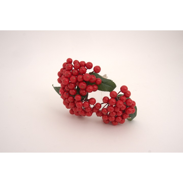 Buchet bobite, culoare rosu, H 30 cm, B.S.P. / AN039-3