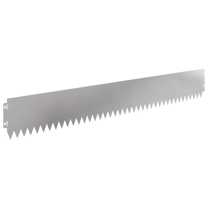 Ограда за трева 20 pcs, vidaXL, 103 х 15 см Стомана Сребристо