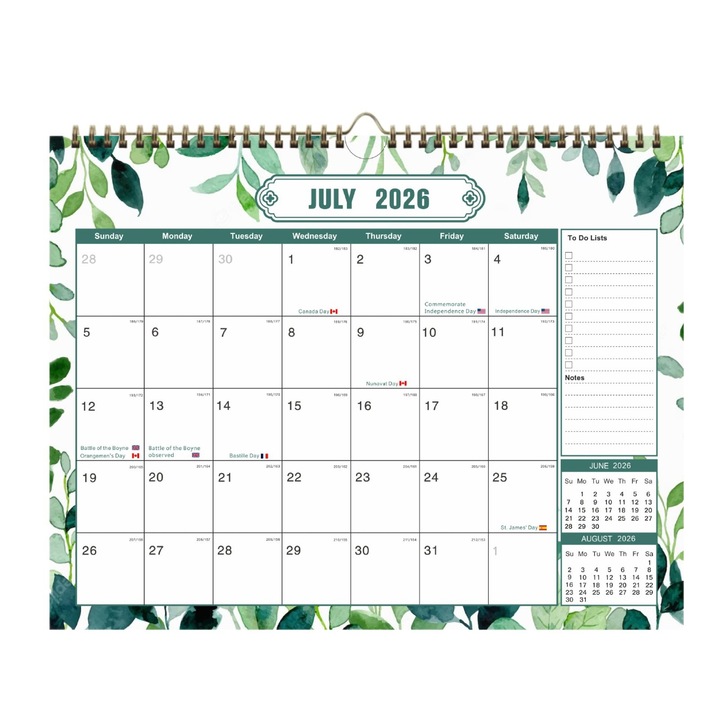 Calendar 2026, Calendar de perete, Planificator, Calendar de familie, Calendar 2026-2027, Calendar pe 18 luni, Planificator pentru casa, Calendar de birou pentru birou/scoala, 38 x 30 cm
