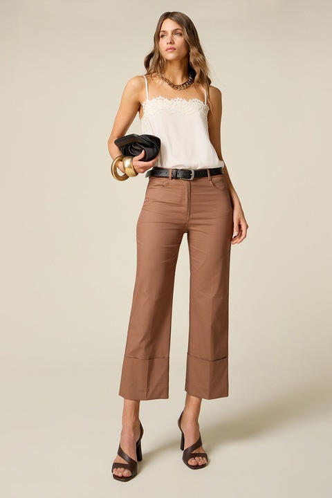 Oltre, Pantaloni crop drepti, Roz prafuit