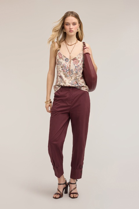 Motivi, Pantaloni chino din bumbac, Violet pruna, 32