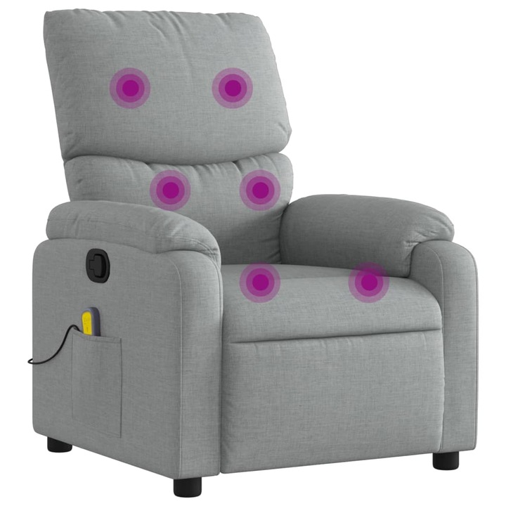 vidaXL világosszürke szövet masszázsfotel 3206096