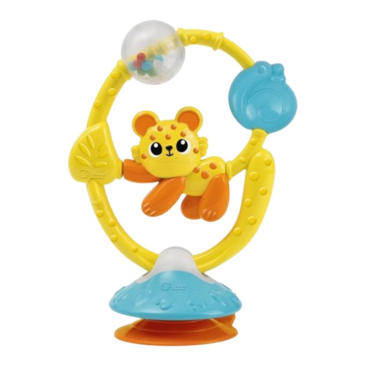 Дрънкалка с вендуза, за деца, Chicco 2 в 1, 170876, Жълт