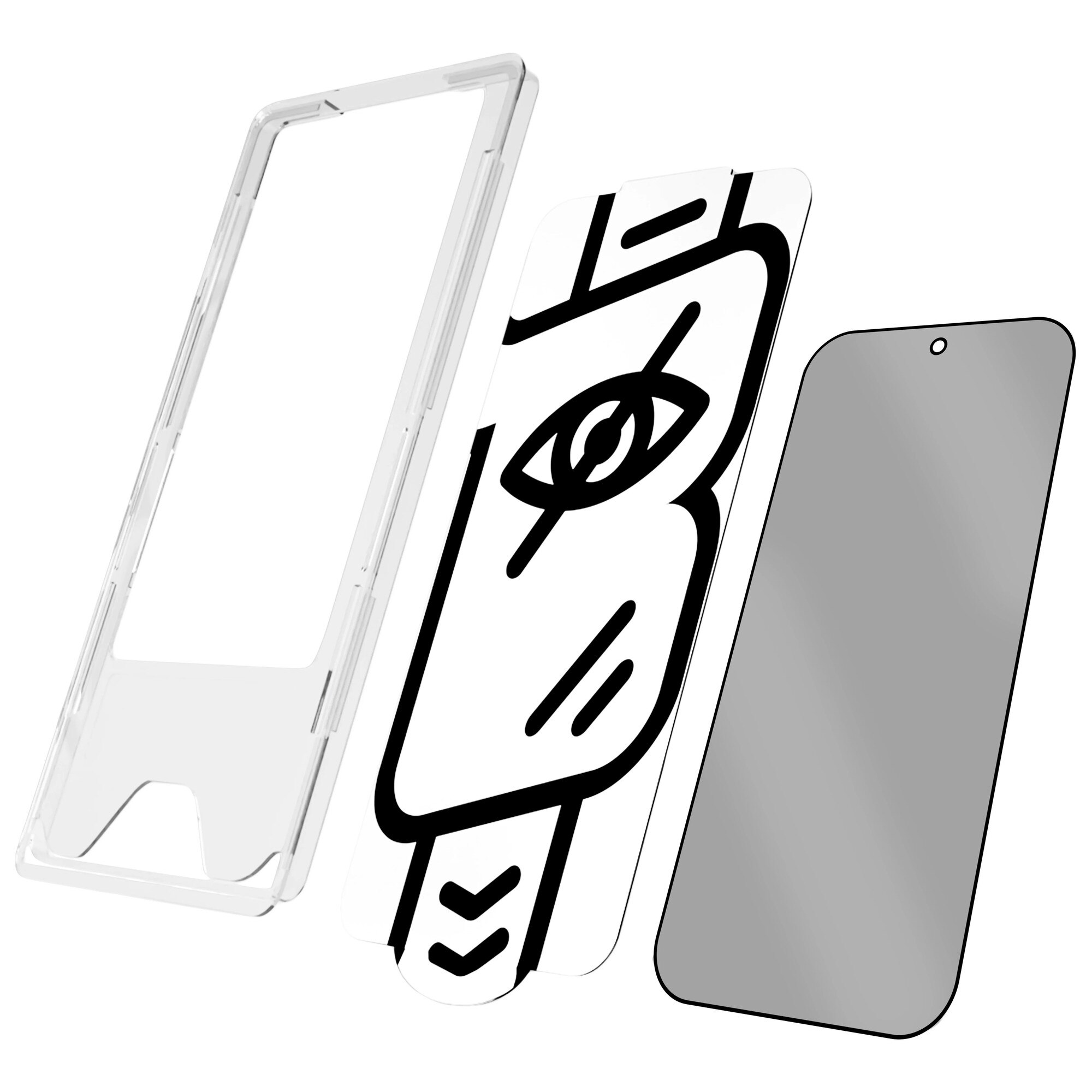 Sticla privacy cu rama de montare Bizon Glass Aplikator Shadow pentru Xiaomi 17, 2 bucati